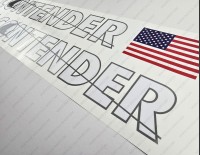 Contender Boat Logo USA Flag White/Gray Decals Set of 2 x 32"